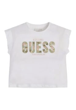 Guess Logoprint Vorne - Camiseta Estampada - Weiß