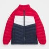 Jack & Jones Junior Jjehero Puffer Collar - Chaqueta De Entretiempo - Navy Blazer/White/Red