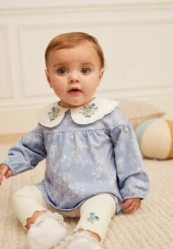 Next And Set Standard - Leggings - Blue Floral Collar