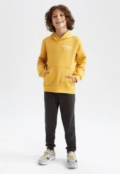 DeFacto Jersey Con Capucha - Yellow