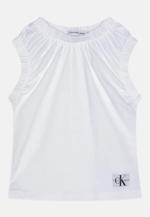 Calvin Klein Jeans Gathered - Top - Bright White -Ropa Ventas 16e1cbde31fa4d85932f931689fef6c1