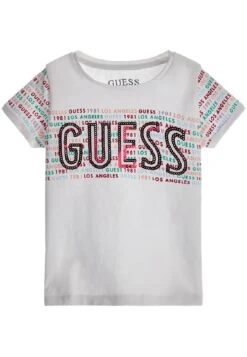 Guess Allover-Logoprint - Camiseta Estampada - Weiß
