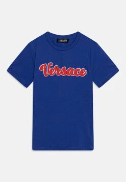 Versace Ric Logo Unisex - Camiseta Estampada - Iris/Rosso
