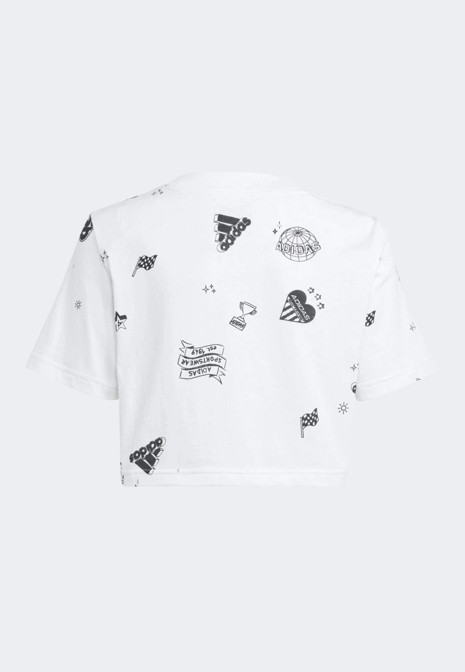 Adidas Sportswear Brand Love Allover Print Crop- Camiseta Estampada - White Black Black 7 Adidas Sportswear Brand Love Allover Print Crop- Camiseta Estampada - White Black Black - Imagen 7