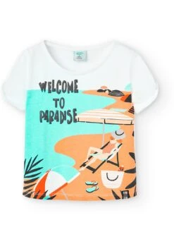BOBOLI Camiseta Estampada - Weiß