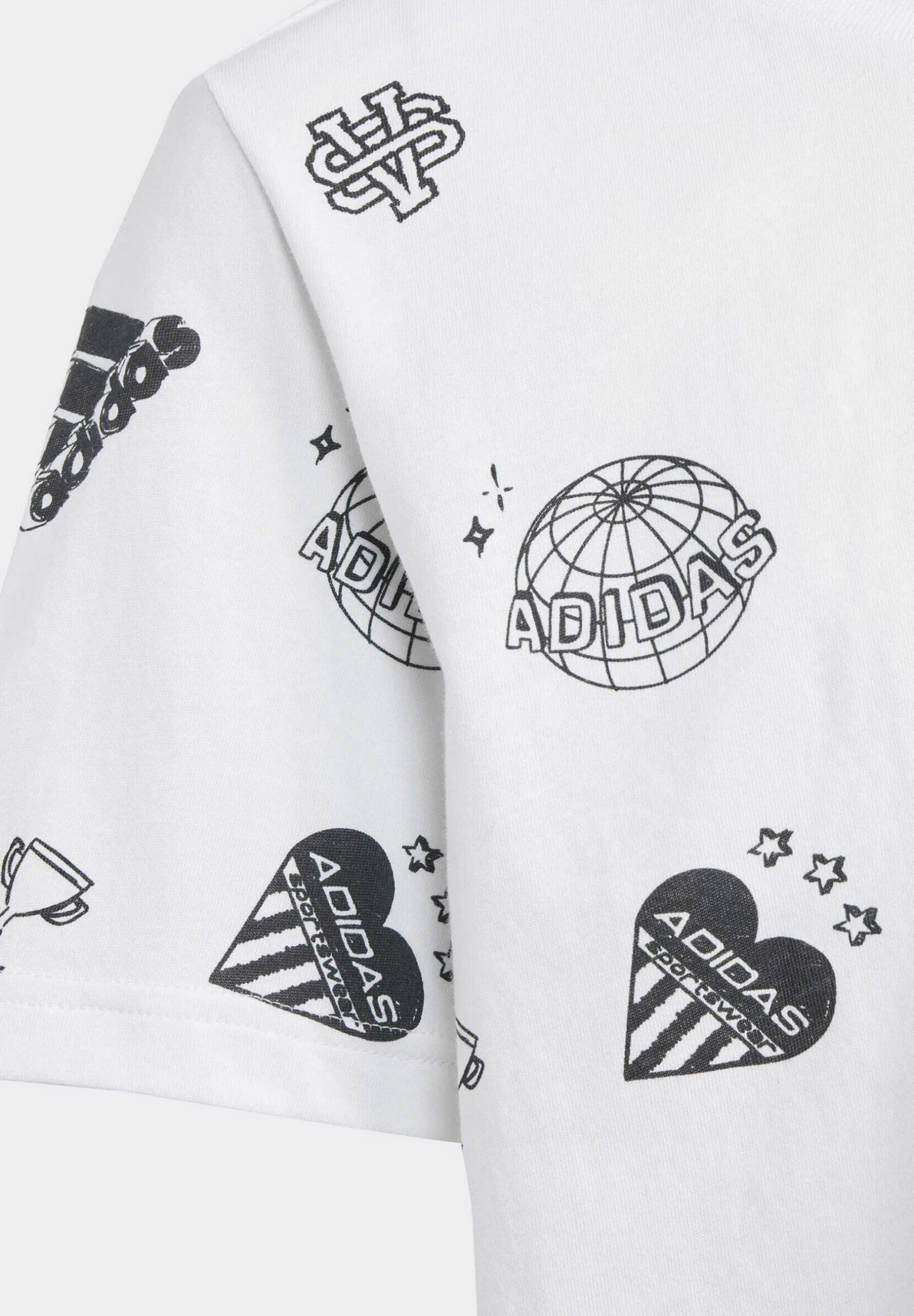 Adidas Sportswear Brand Love Allover Print Crop- Camiseta Estampada - White Black Black 3 Adidas Sportswear Brand Love Allover Print Crop- Camiseta Estampada - White Black Black - Imagen 3